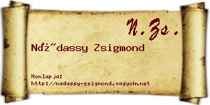 Nádassy Zsigmond névjegykártya