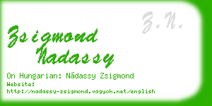zsigmond nadassy business card